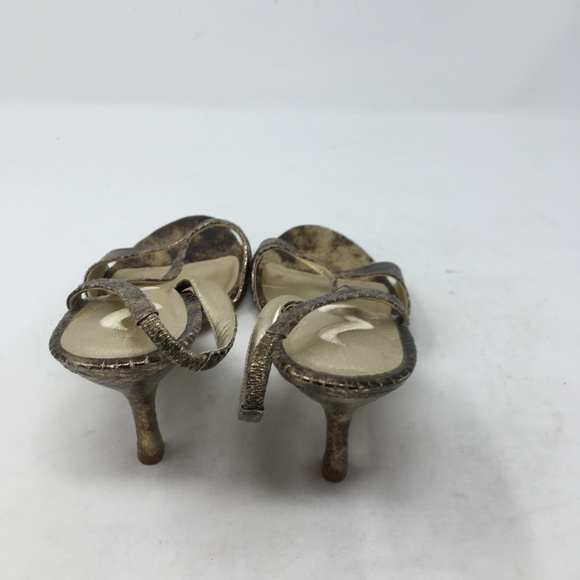 NINA GOLD SNAKE LIKE HEELS 8M - Picture 3 of 5